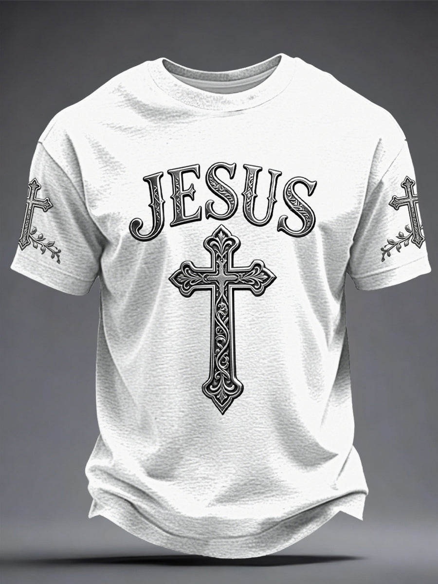 T-shirt impressa dos homens JESUS