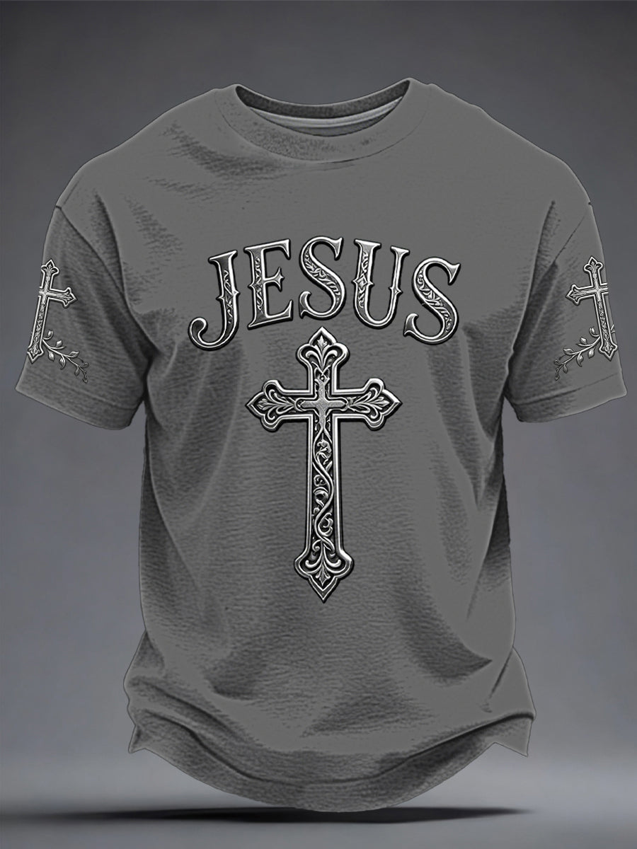 T-shirt impressa dos homens JESUS