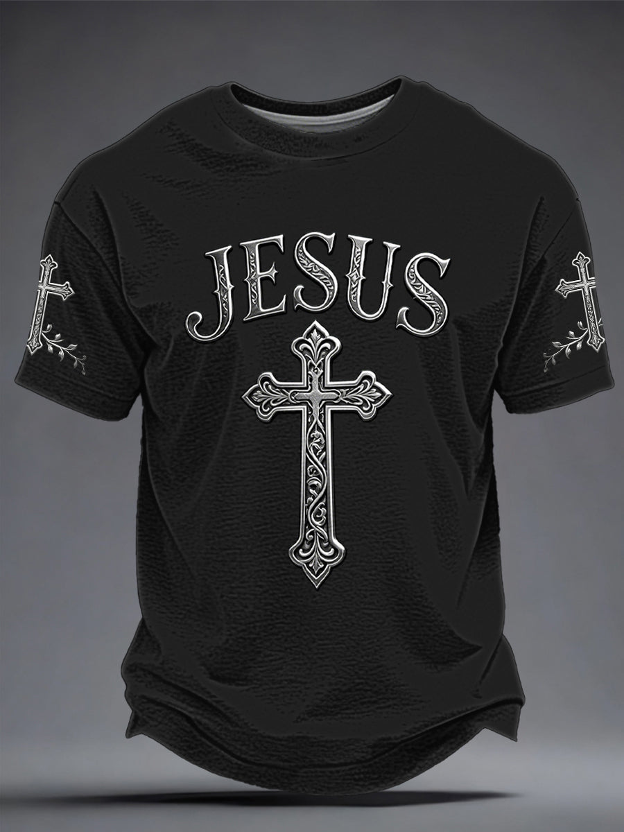 T-shirt impressa dos homens JESUS