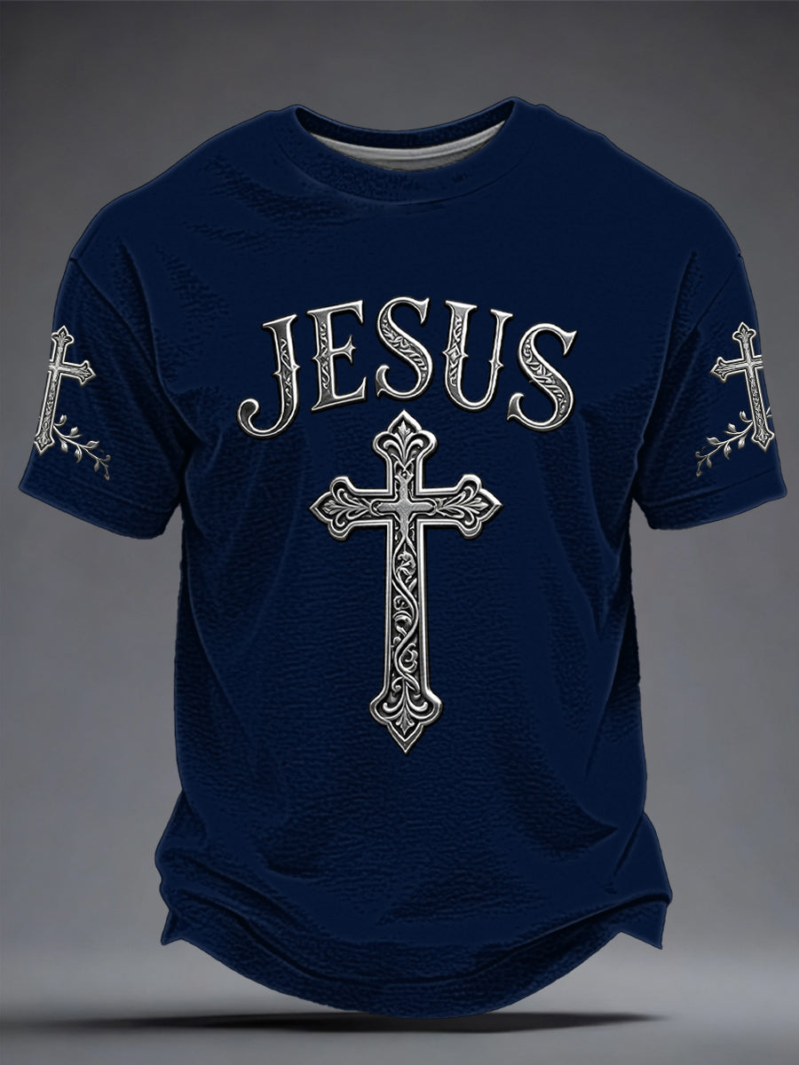 T-shirt impressa dos homens JESUS