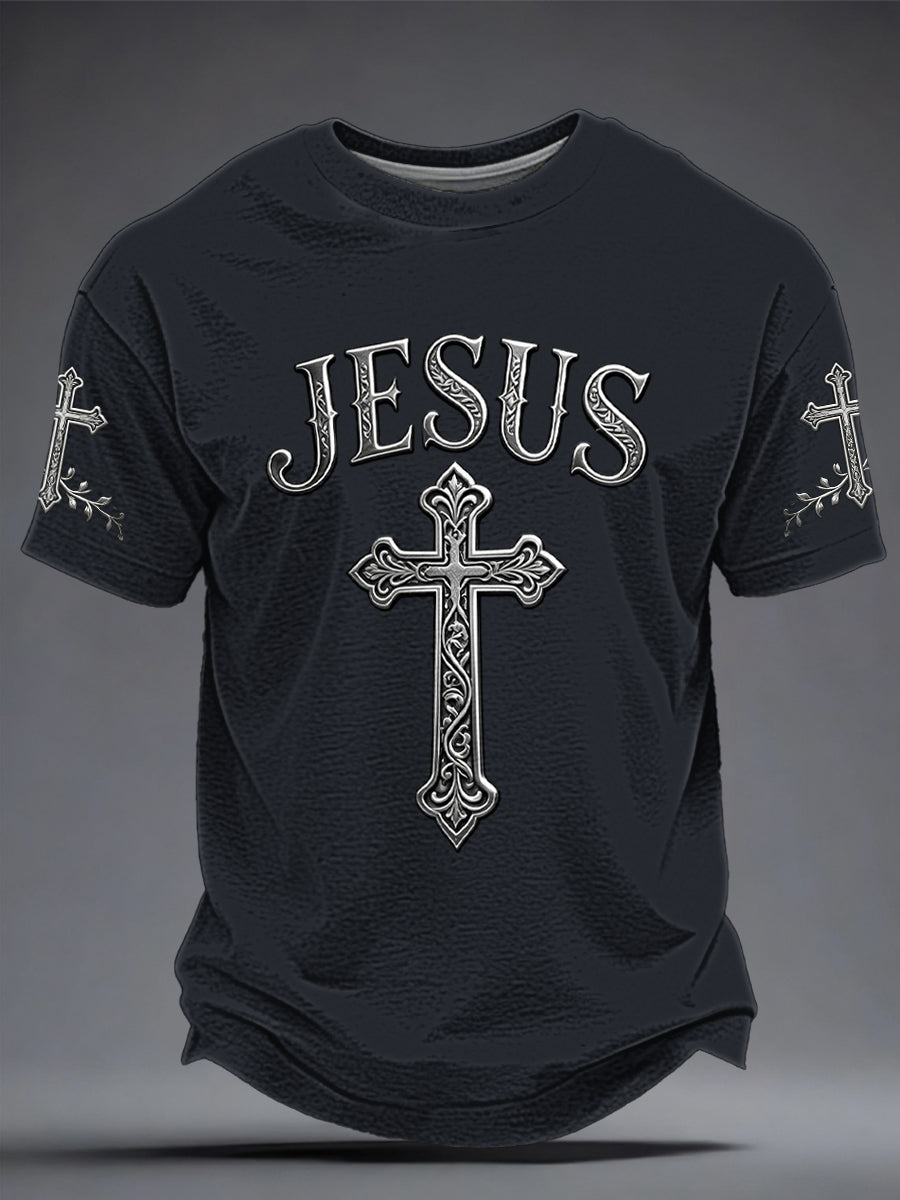 T-shirt impressa dos homens JESUS