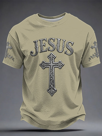 T-shirt impressa dos homens JESUS