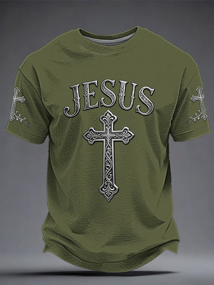 T-shirt impressa dos homens JESUS