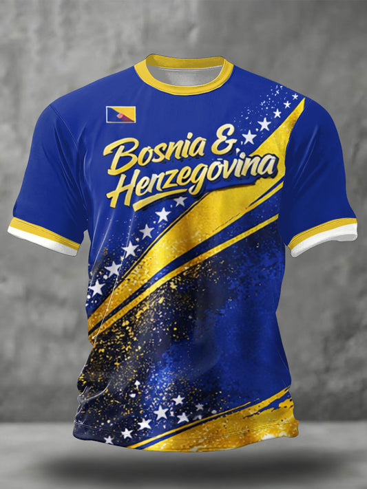 Camiseta masculina Bosno ZMAJEVI com estampa de amante do futebol