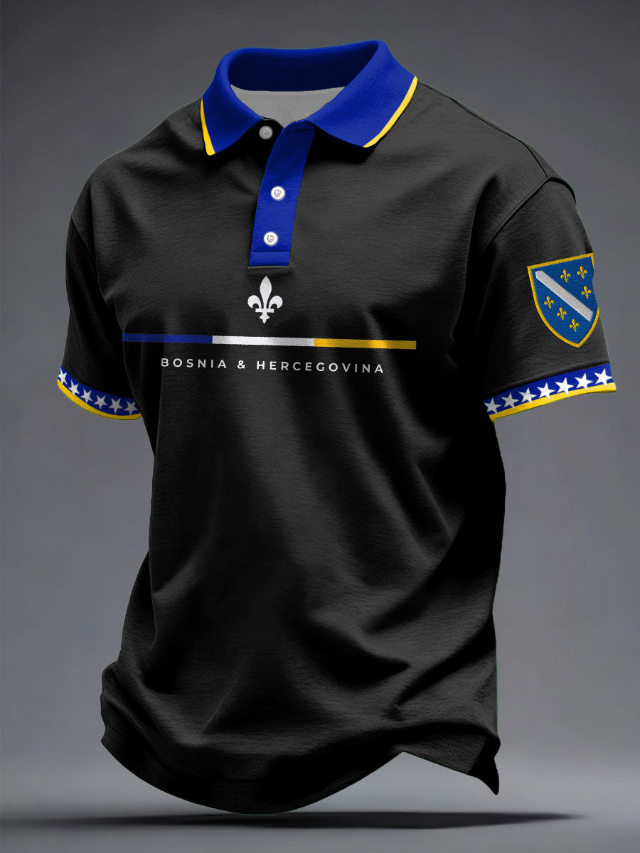 Bósnia amor de futebol masculino impresso tops casuais
