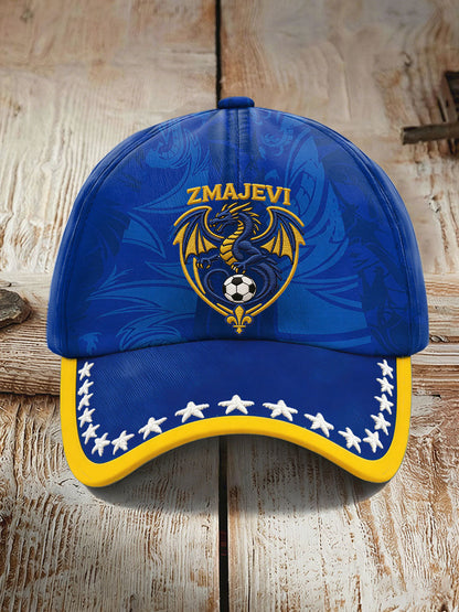 Unisex Bósnia ZMAJEVI futebol amor impresso chapéu