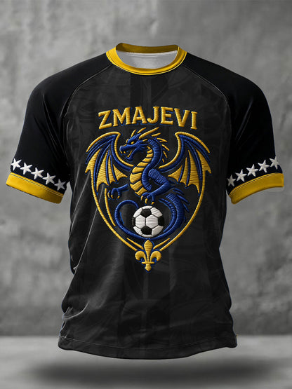 Camiseta masculina Bosno ZMAJEVI com estampa de amante do futebol