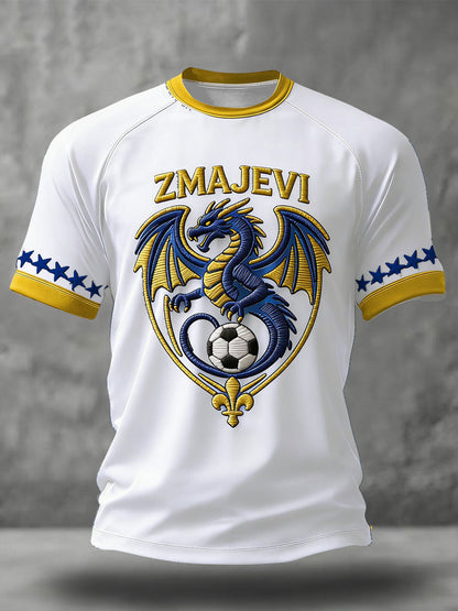 Camiseta masculina Bosno ZMAJEVI com estampa de amante do futebol