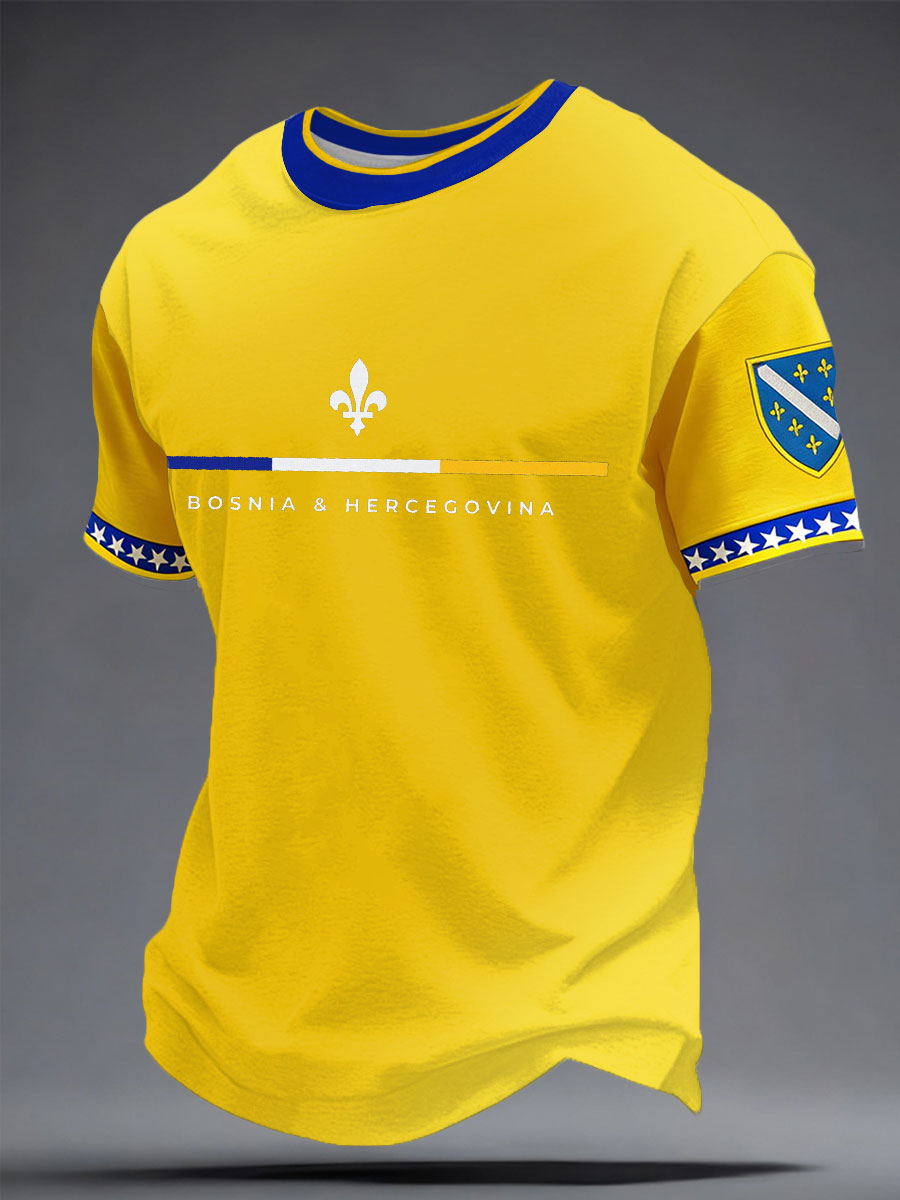 Camiseta estampada para fãs de futebol, masculina, Bósnia, ZMAJEVI
