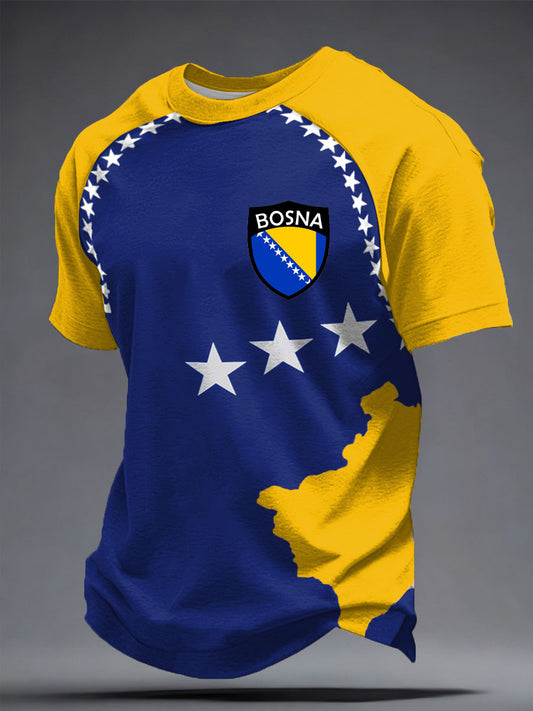 Camiseta masculina Bosno ZMAJEVI com estampa de amante do futebol