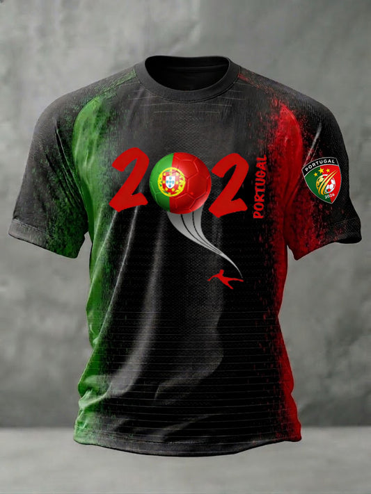 Camiseta masculina com estampa de futebol português