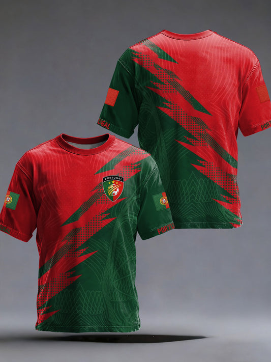 Camiseta masculina com estampa de futebol português