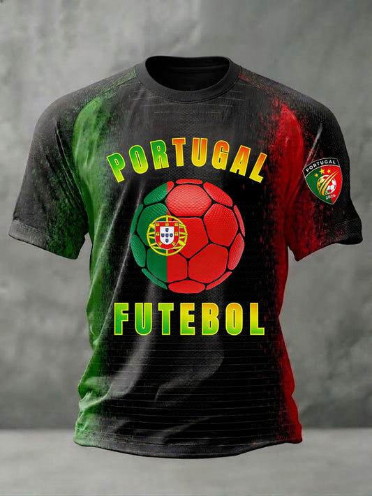 Camiseta masculina com estampa de futebol português