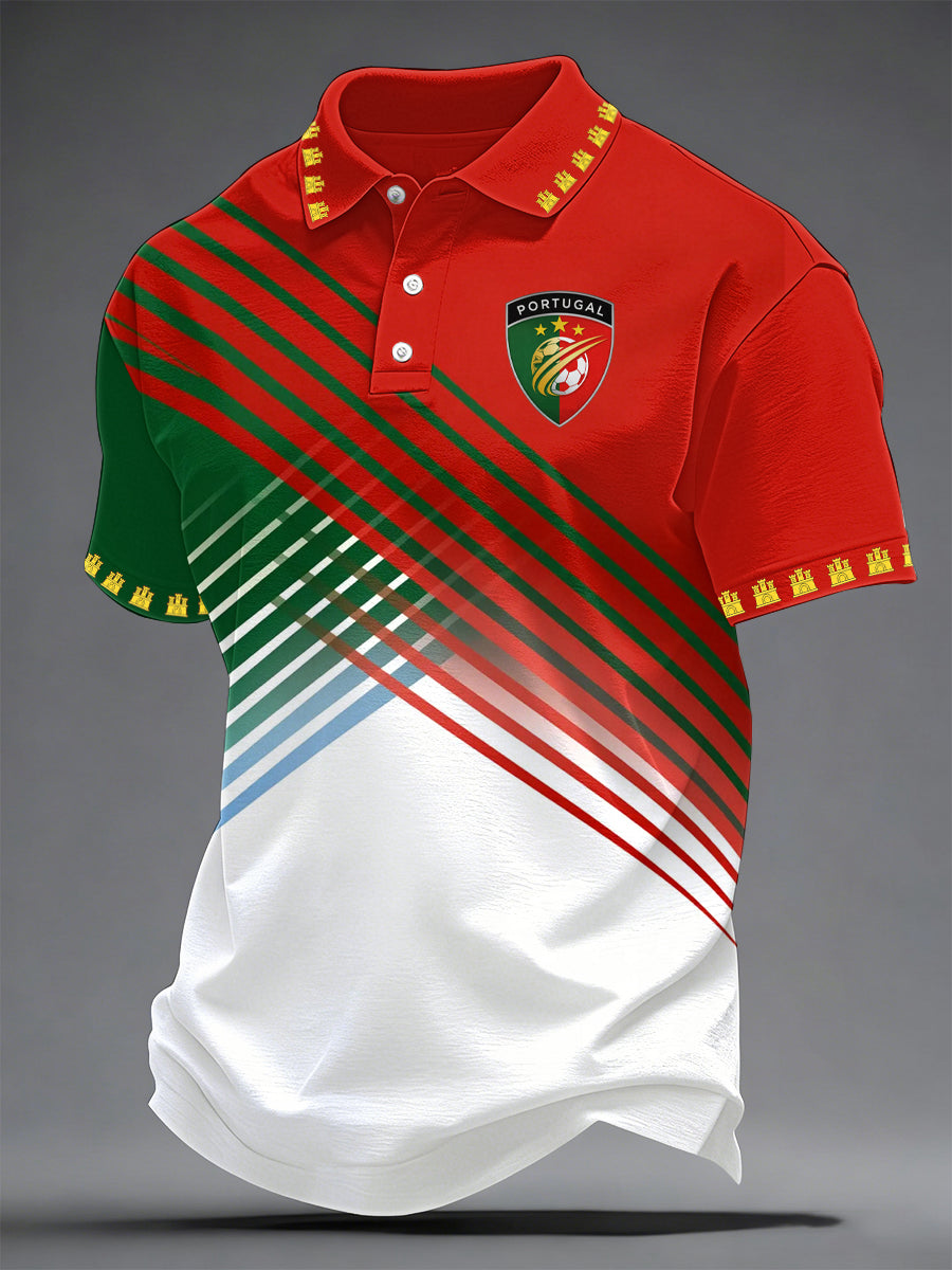 Futebol Português Masculino de Impressão Casual Top