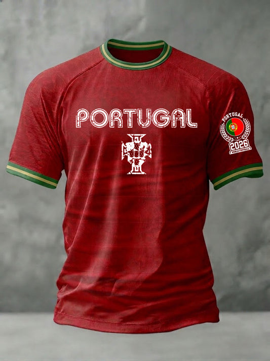 Camiseta masculina com estampa de futebol português