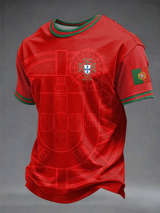 Camiseta masculina com estampa de futebol português