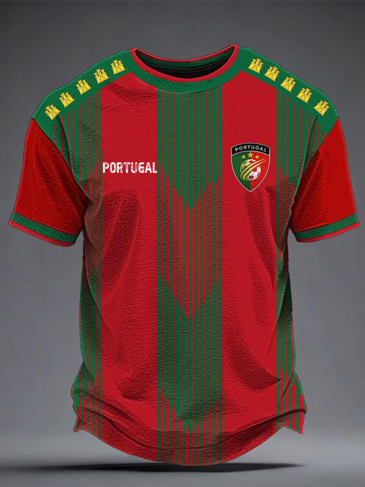 Camiseta masculina com estampa de futebol português