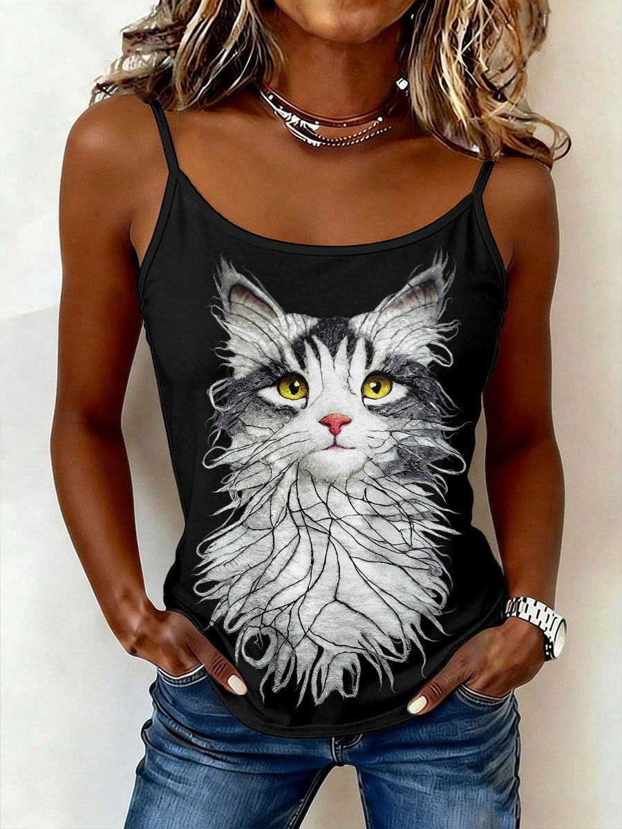 Camisolas com Estampa de Gato para Mulheres