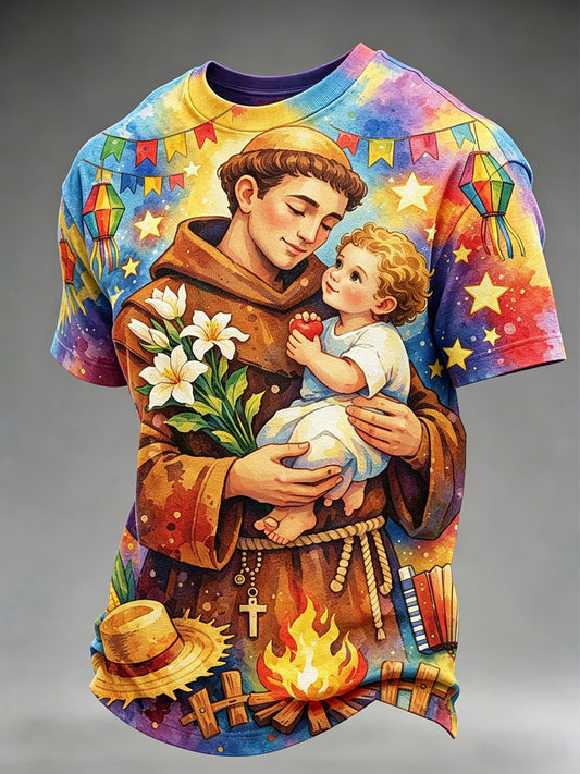 Men's Short-Sleeve Shirt With Saints Celebration Print