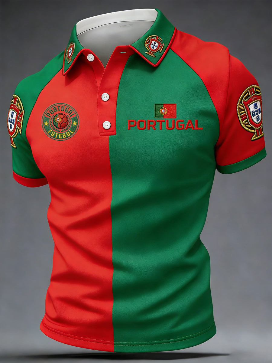 Futebol Português Masculino de Impressão Casual Top