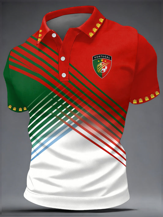 Futebol Português Masculino de Impressão Casual Top