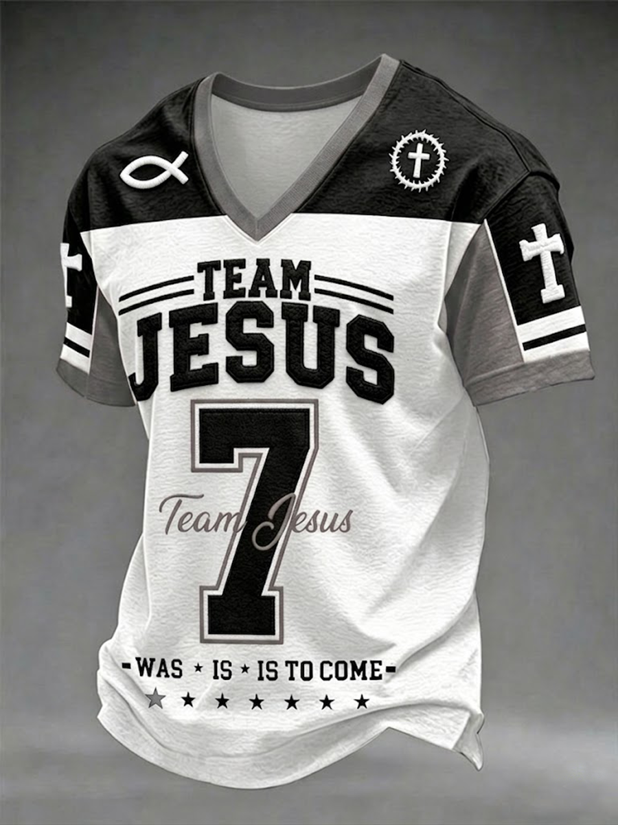 Men's Team Jesus V-neck T-shirt