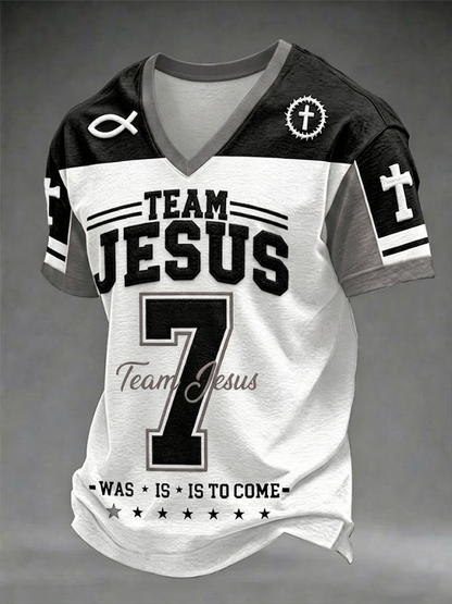 Men's Team Jesus V-neck T-shirt