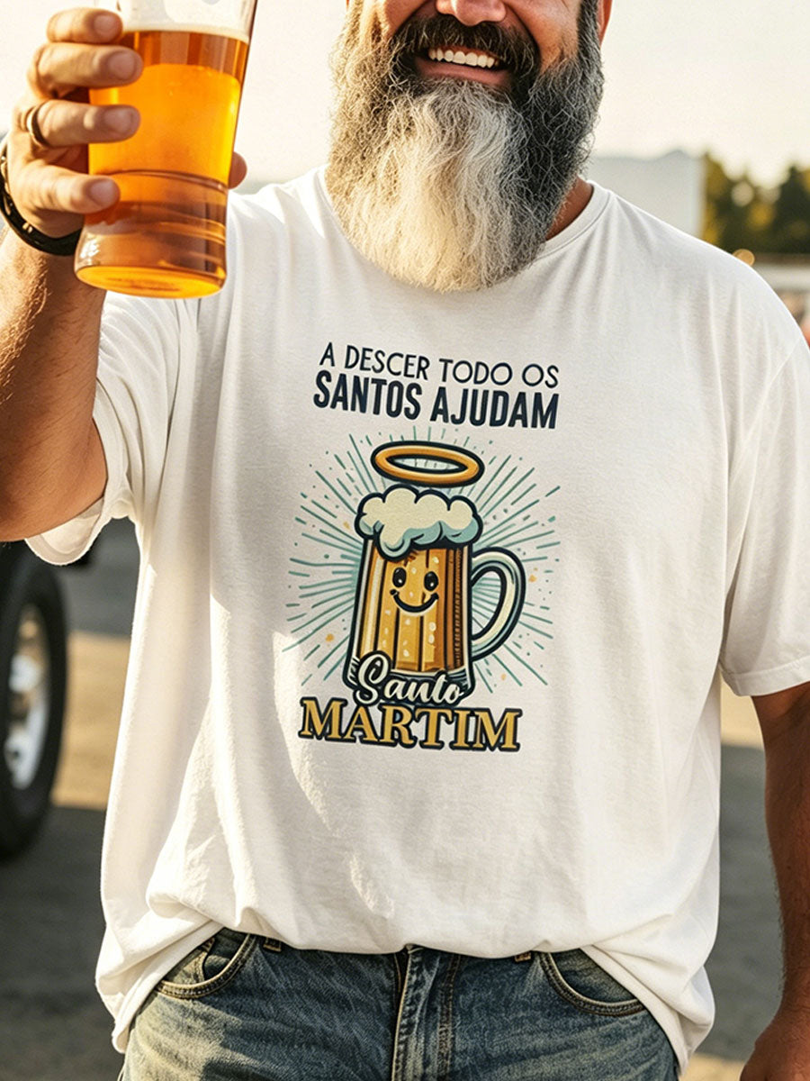 T-shirt Masculina Santos Populares Sardinha Arte Estampada