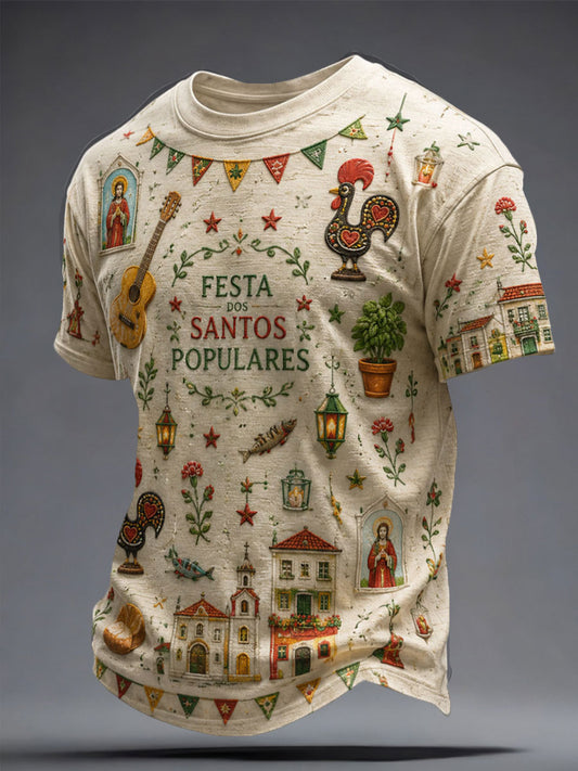 T-shirt Masculina Santos Populares Art Impresso
