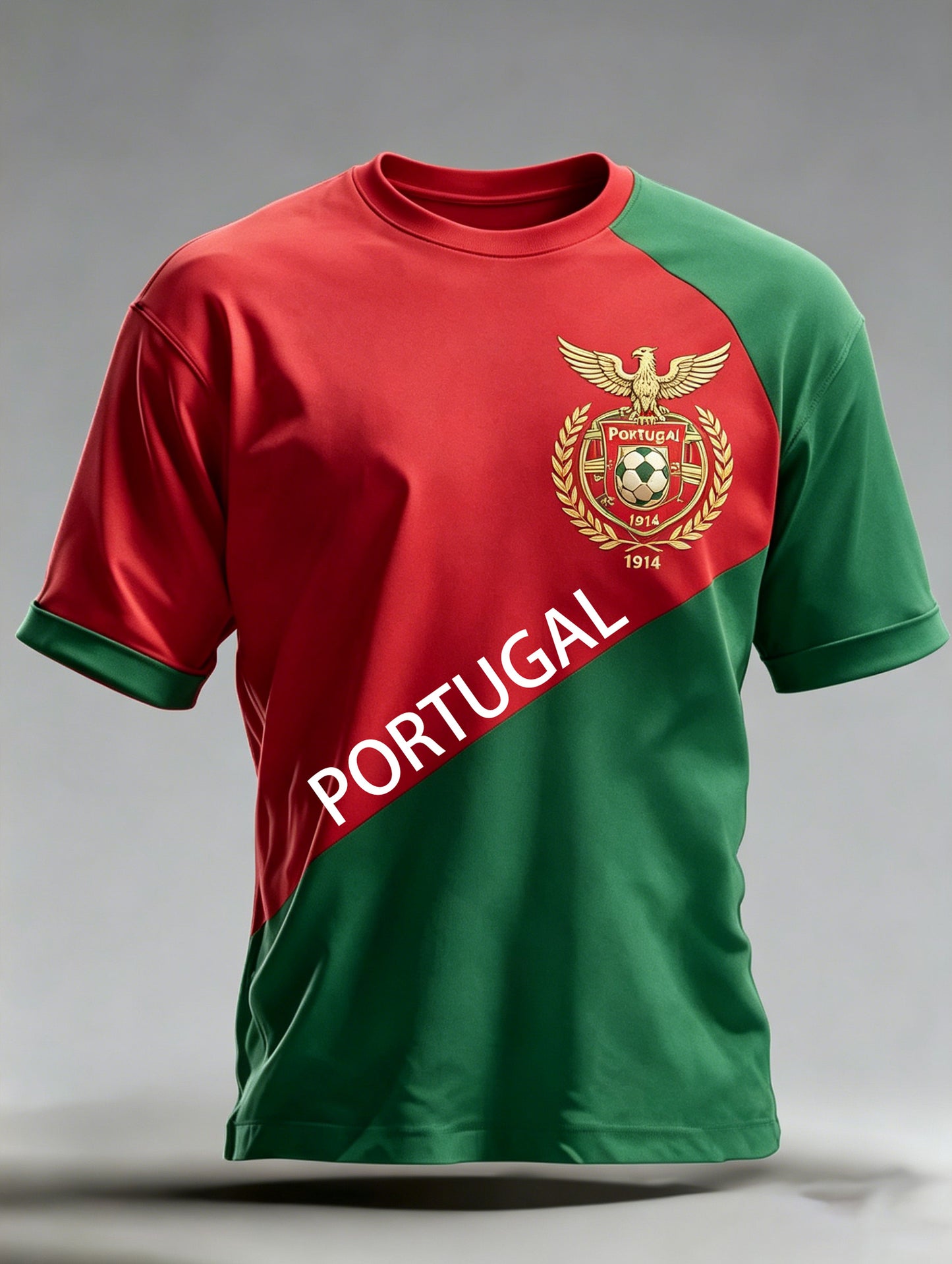 Camiseta com estampa de arte para fãs de futebol de Portugal, masculina