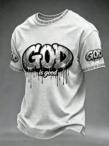 Deus cristão dos homens é bom Cruz manga curta T-shirt