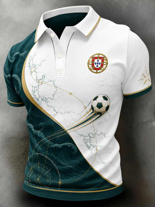 Polo com estampa artística de apoio à seleção portuguesa de futebol masculino