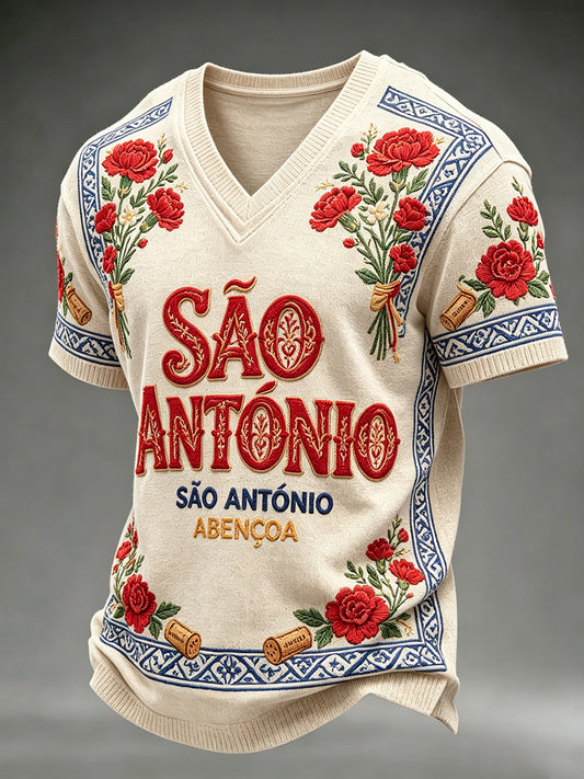 Dia de Santo Antônio Masculino V-neck T-shirt