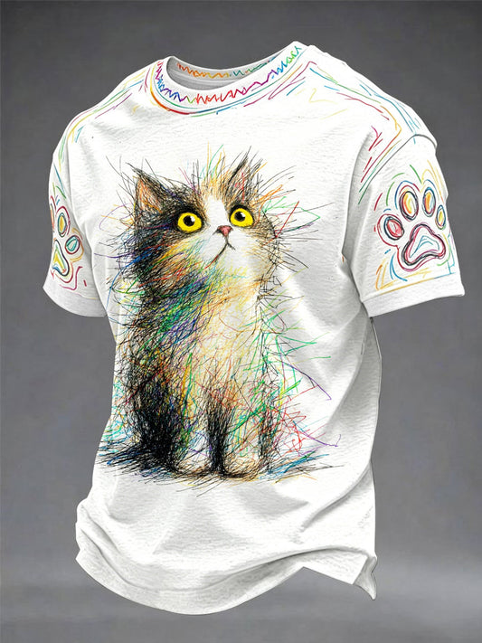 Graffiti Cat Fun Casual Unisex T-shirt