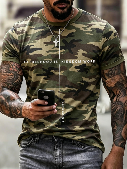 Paternidade dos homens é Unido Trabalho Imprimir Camuflagem T-shirt