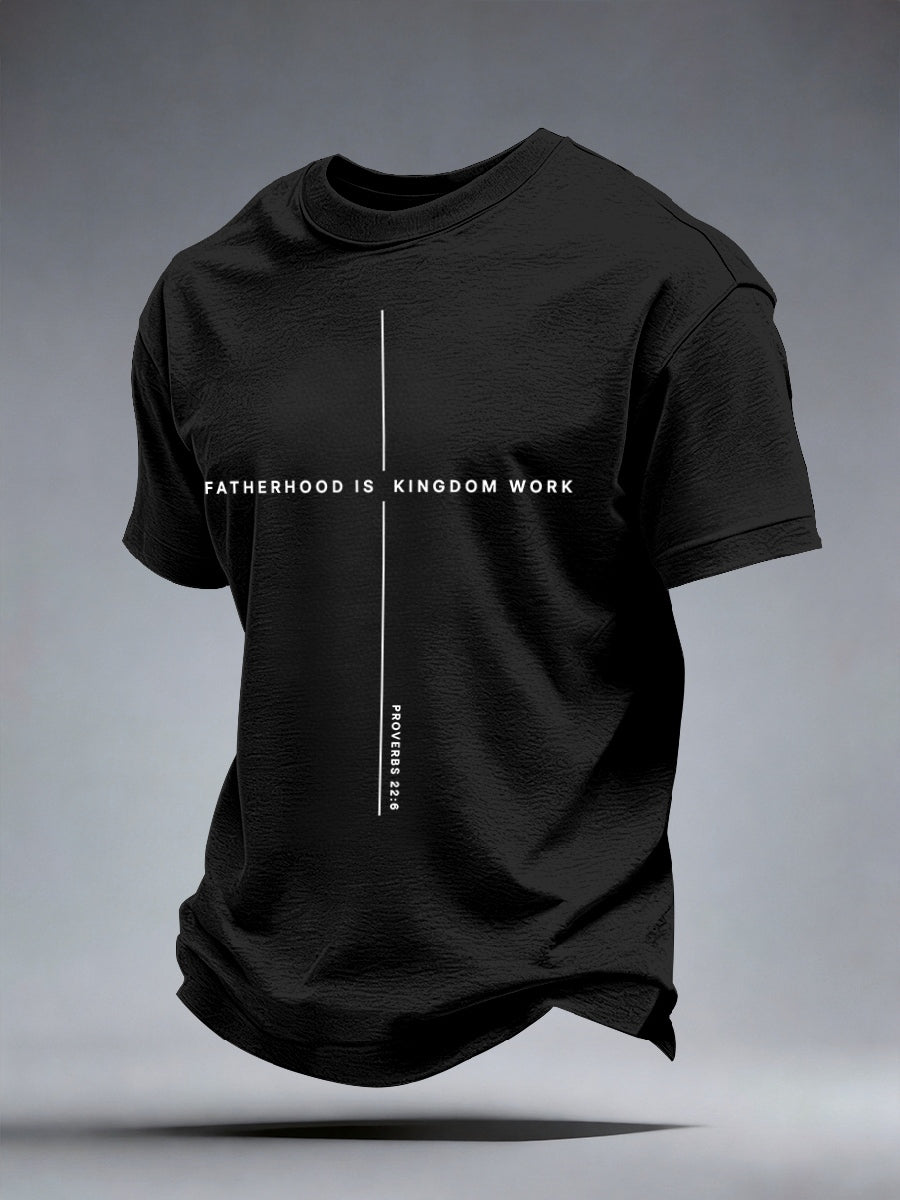 Camiseta estampada de paternidade masculina — obra do Reino