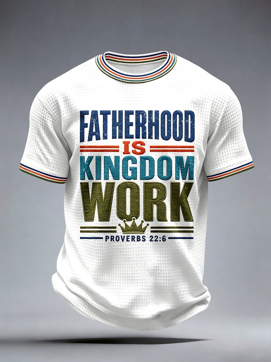 Paternidade dos homens é Unido Trabalho Imprimir Waffle T-shirt
