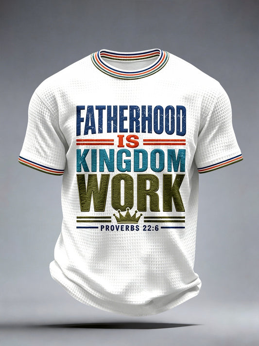 Paternidade dos homens é Unido Trabalho Imprimir Waffle T-shirt