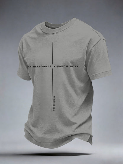 Camiseta estampada de paternidade masculina — obra do Reino