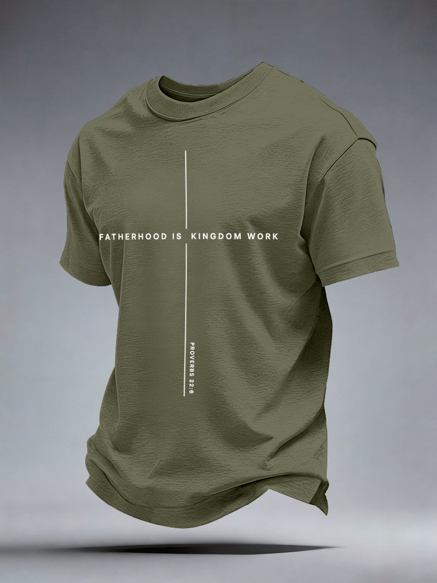 Camiseta estampada de paternidade masculina — obra do Reino