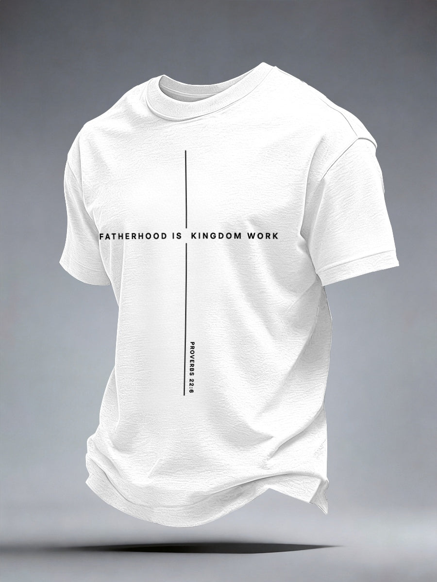 Camiseta estampada de paternidade masculina — obra do Reino
