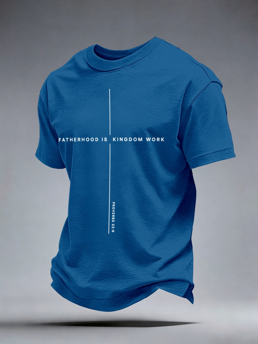 Camiseta estampada de paternidade masculina — obra do Reino