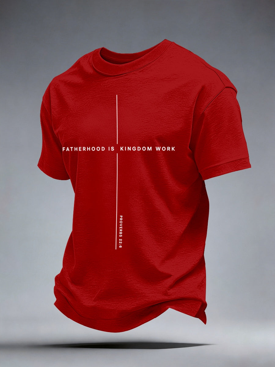 Camiseta estampada de paternidade masculina — obra do Reino
