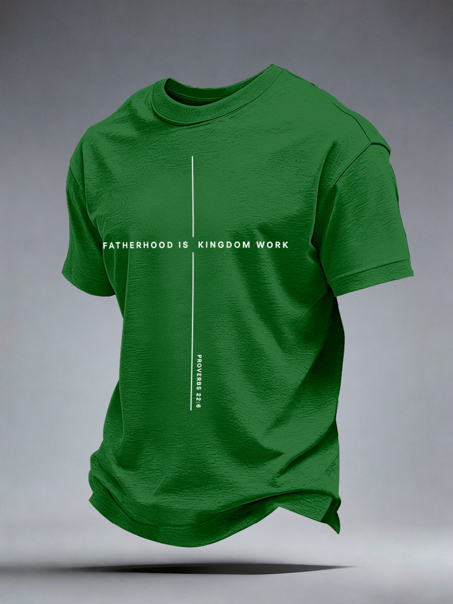 Camiseta estampada de paternidade masculina — obra do Reino