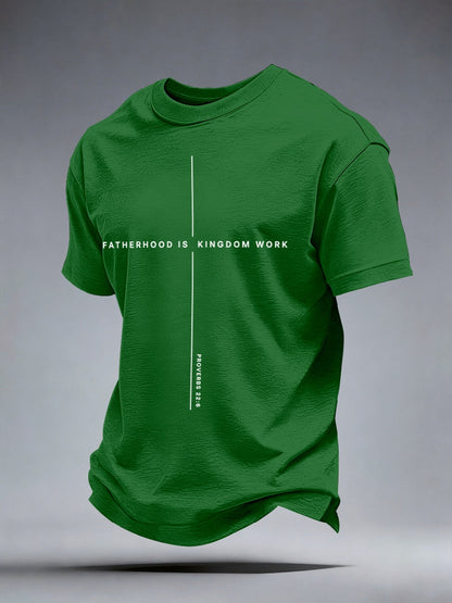 Camiseta estampada de paternidade masculina — obra do Reino