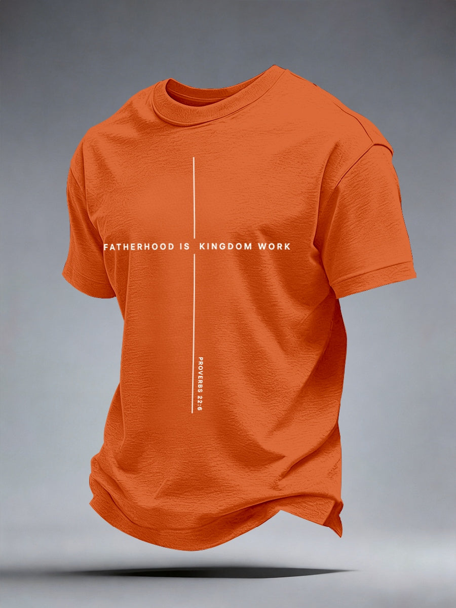 Camiseta estampada de paternidade masculina — obra do Reino