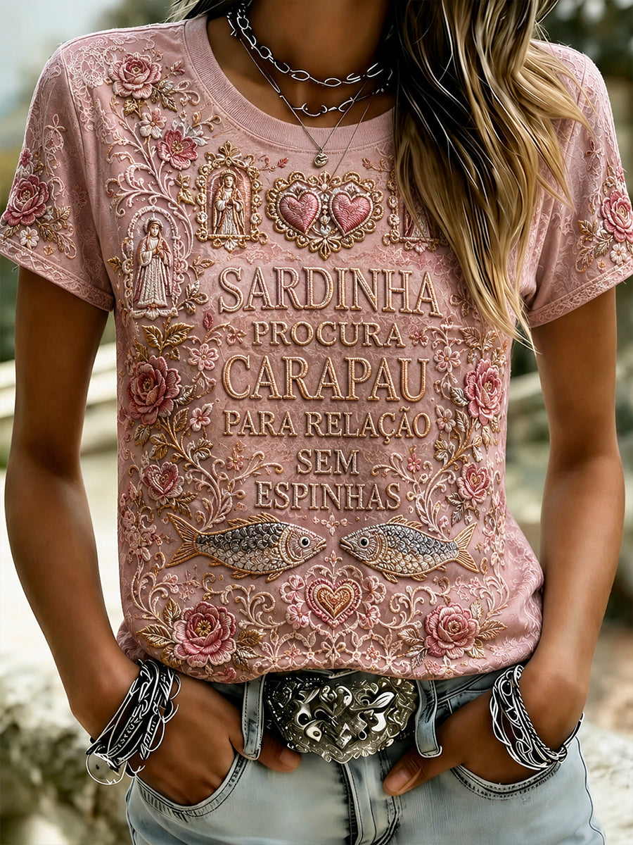 Camiseta de Manga Curta Feminina de Santo Antônio de Portugal
