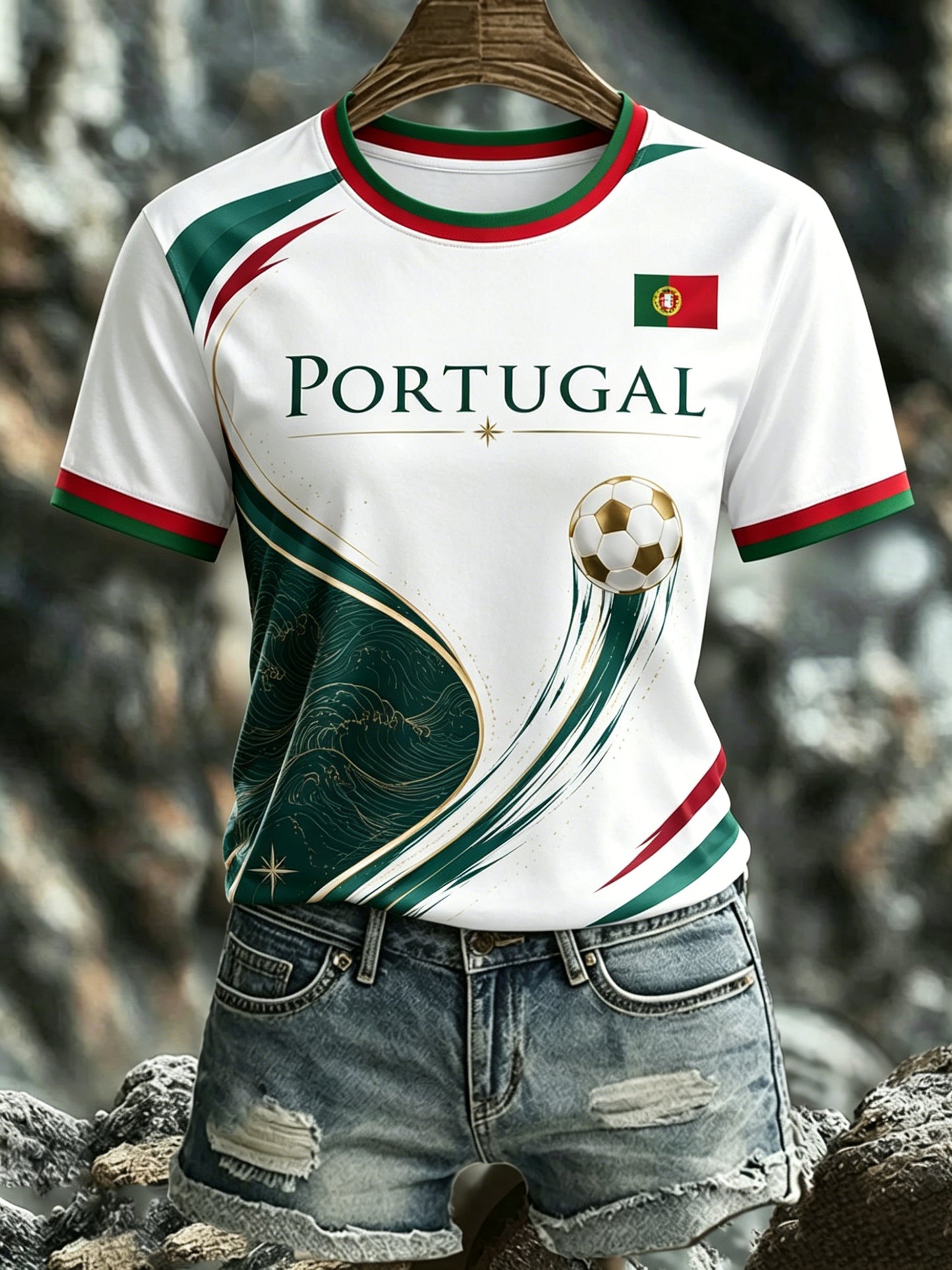 Camiseta Art Print Women's Portugal Football Match