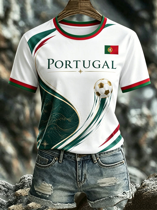 Camiseta Art Print Women's Portugal Football Match