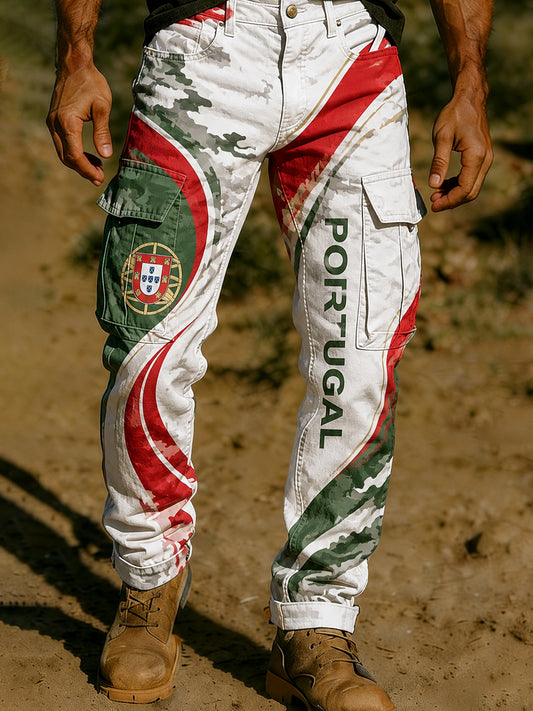 Calças de Futebol Fan Art Print Masculino Portugal